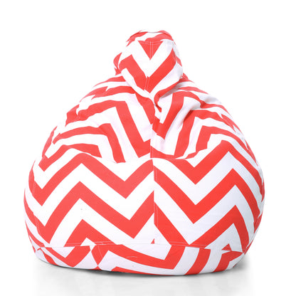 Style Homez Classic Premium Cotton Canvas Stripes Printed Bean Bag XL Size Filled with Beans Fillers