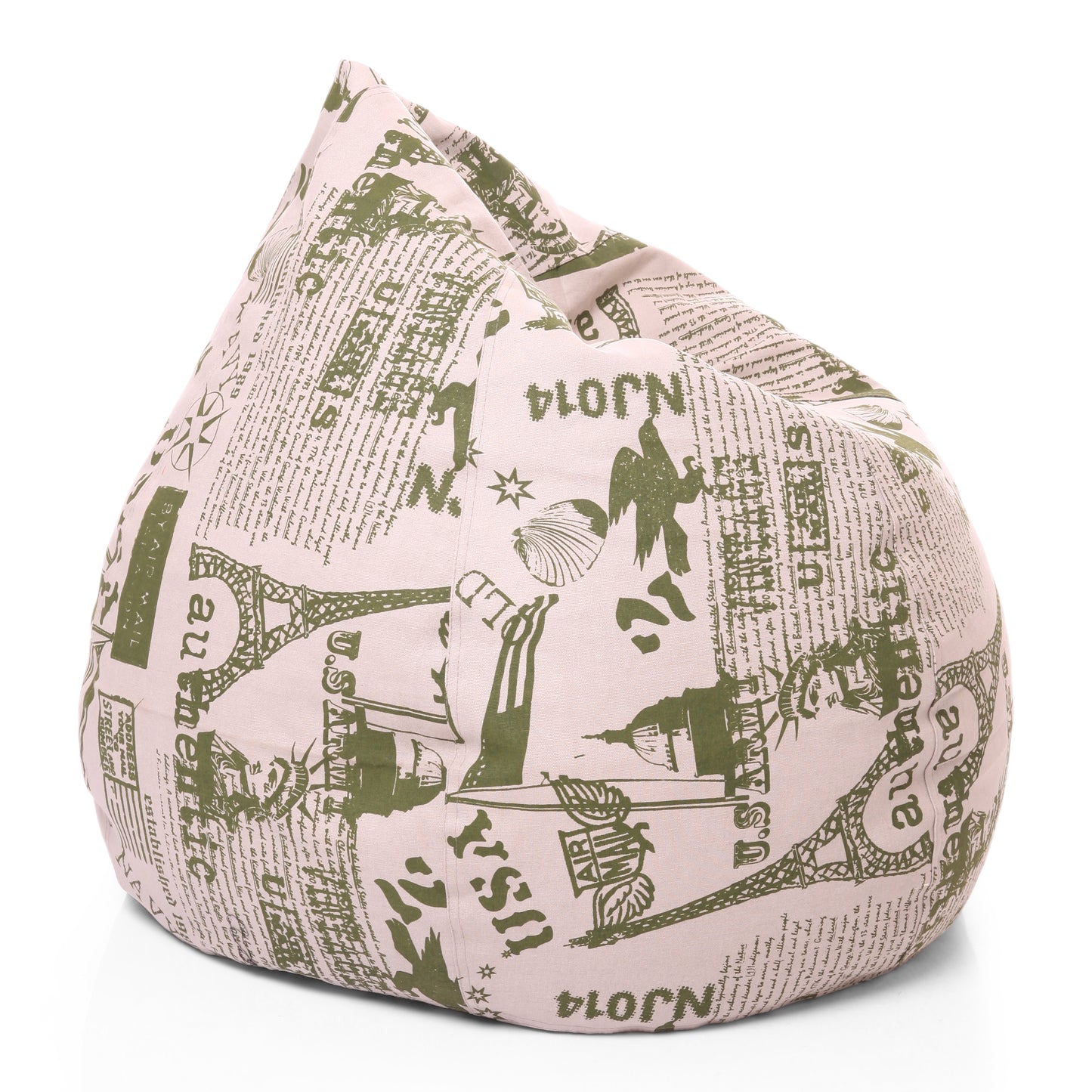 Style Homez Classic Premium Cotton Canvas Abstract Printed Bean Bag XL Size Filled with Beans Fillers