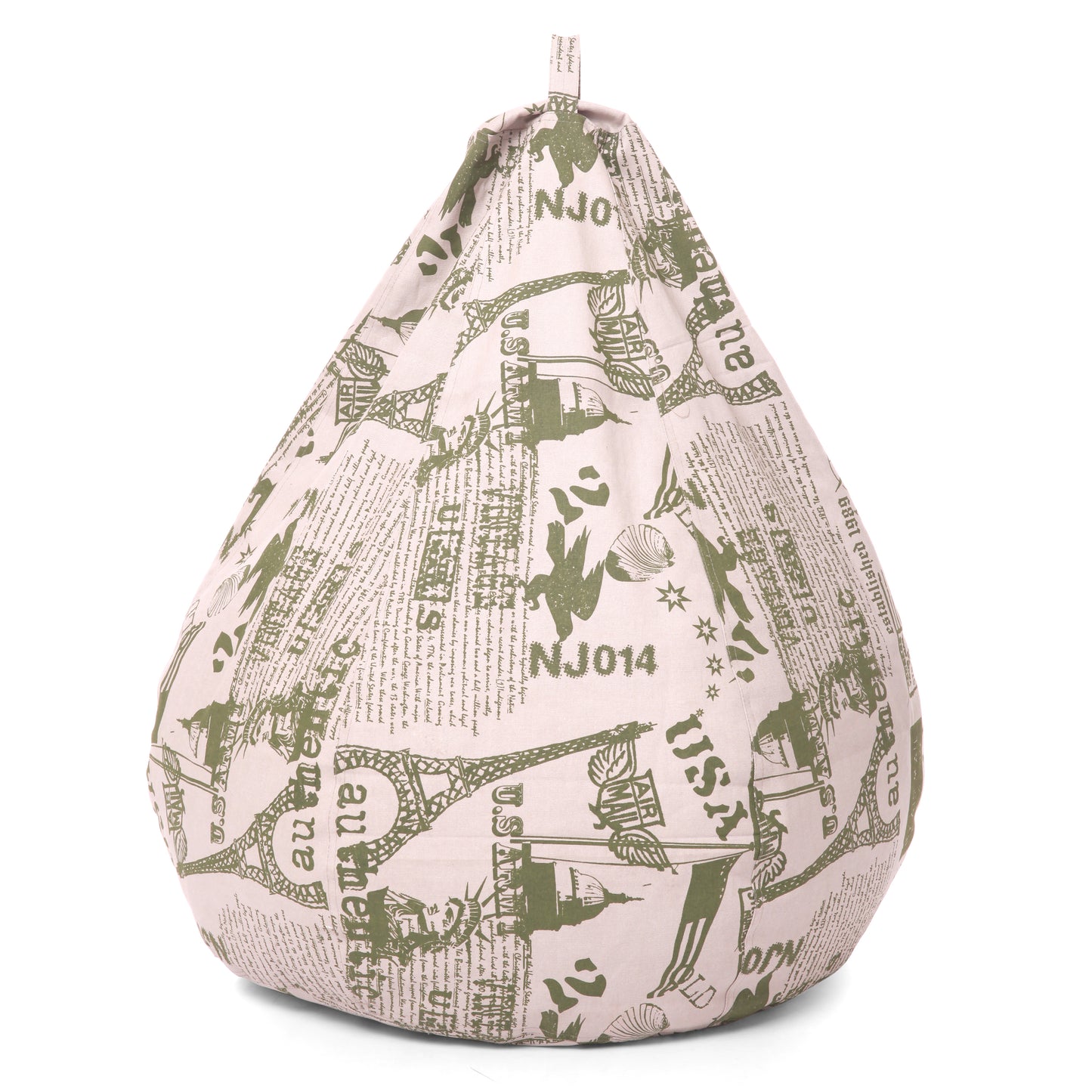 Style Homez Classic Premium Cotton Canvas Abstract Printed Bean Bag XL Size Filled with Beans Fillers