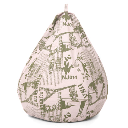 Style Homez Classic Premium Cotton Canvas Abstract Printed Bean Bag XL Size Filled with Beans Fillers