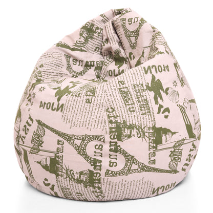 Style Homez Classic Premium Cotton Canvas Abstract Printed Bean Bag XL Size Filled with Beans Fillers