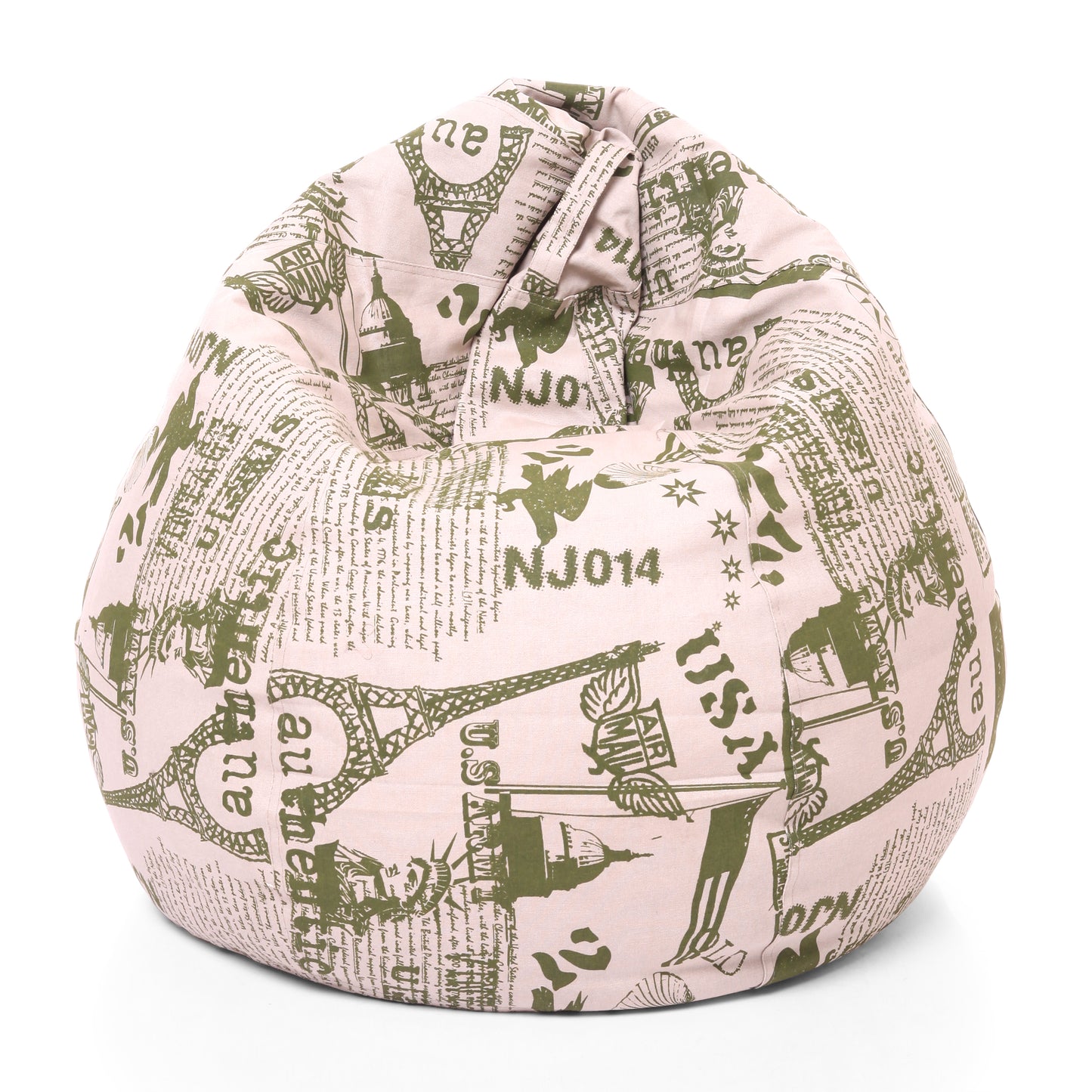 Style Homez Classic Premium Cotton Canvas Abstract Printed Bean Bag XL Size Filled with Beans Fillers