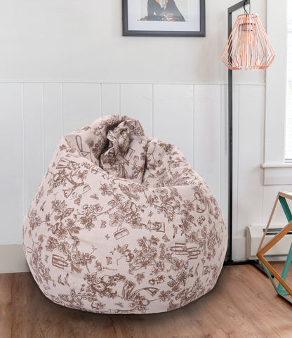 Style Homez Classic Premium Cotton Canvas Abstract Printed Bean Bag XL Size Filled with Beans Fillers