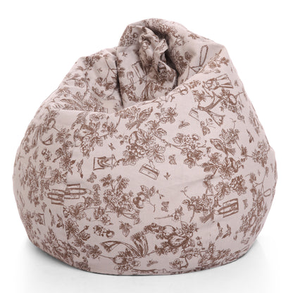 Style Homez Classic Premium Cotton Canvas Abstract Printed Bean Bag XL Size Filled with Beans Fillers