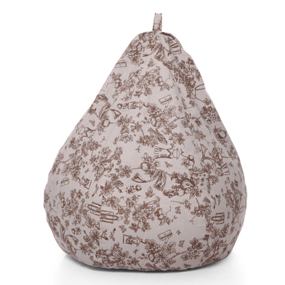 Style Homez Classic Premium Cotton Canvas Abstract Printed Bean Bag XL Size Filled with Beans Fillers