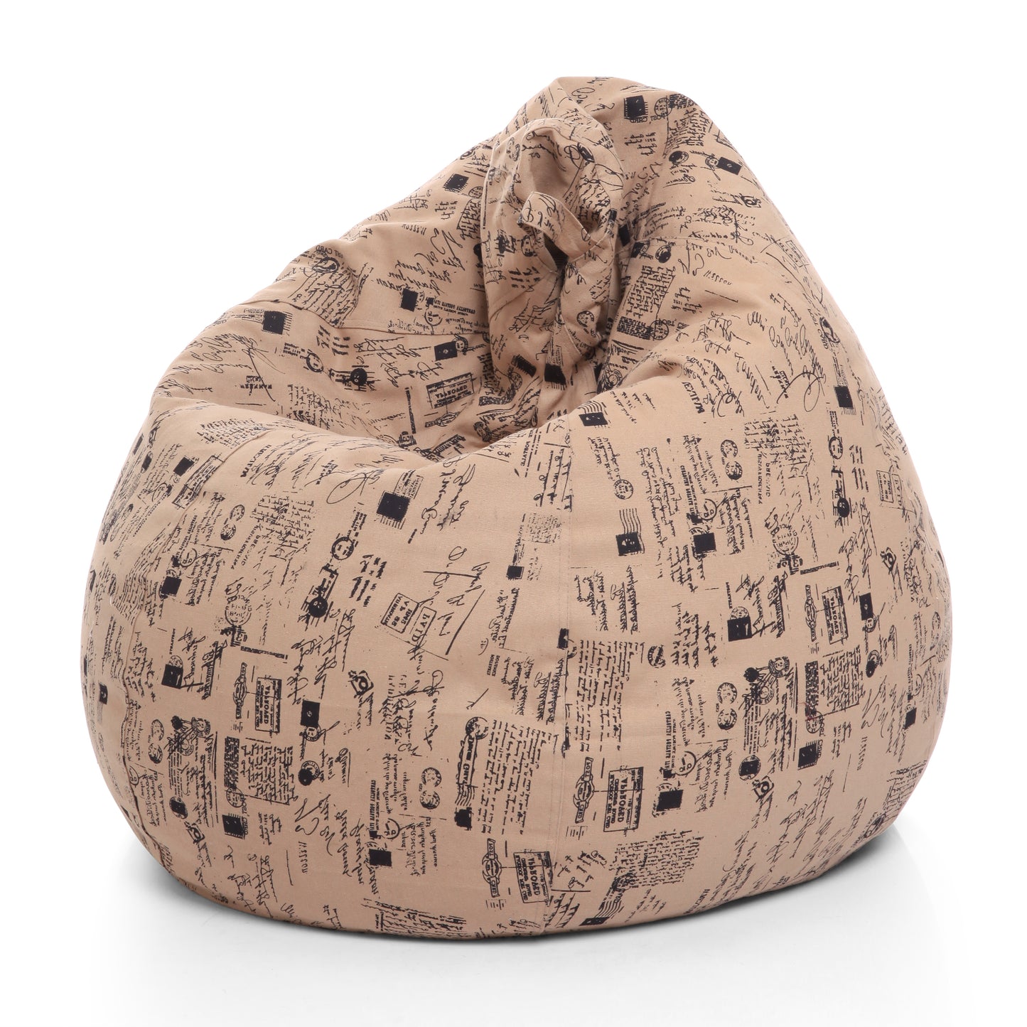 Style Homez Classic Premium Cotton Canvas Abstract Printed Bean Bag XL Size Filled with Beans Fillers