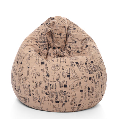 Style Homez Classic Premium Cotton Canvas Abstract Printed Bean Bag XL Size Filled with Beans Fillers