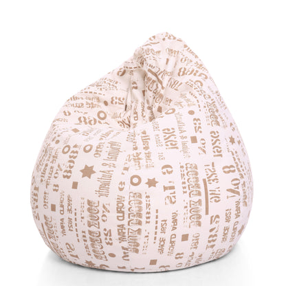 Style Homez Classic Premium Cotton Canvas Abstract Printed Bean Bag XL Size Filled with Beans Fillers
