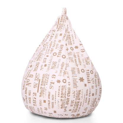 Style Homez Classic Premium Cotton Canvas Abstract Printed Bean Bag XL Size Filled with Beans Fillers