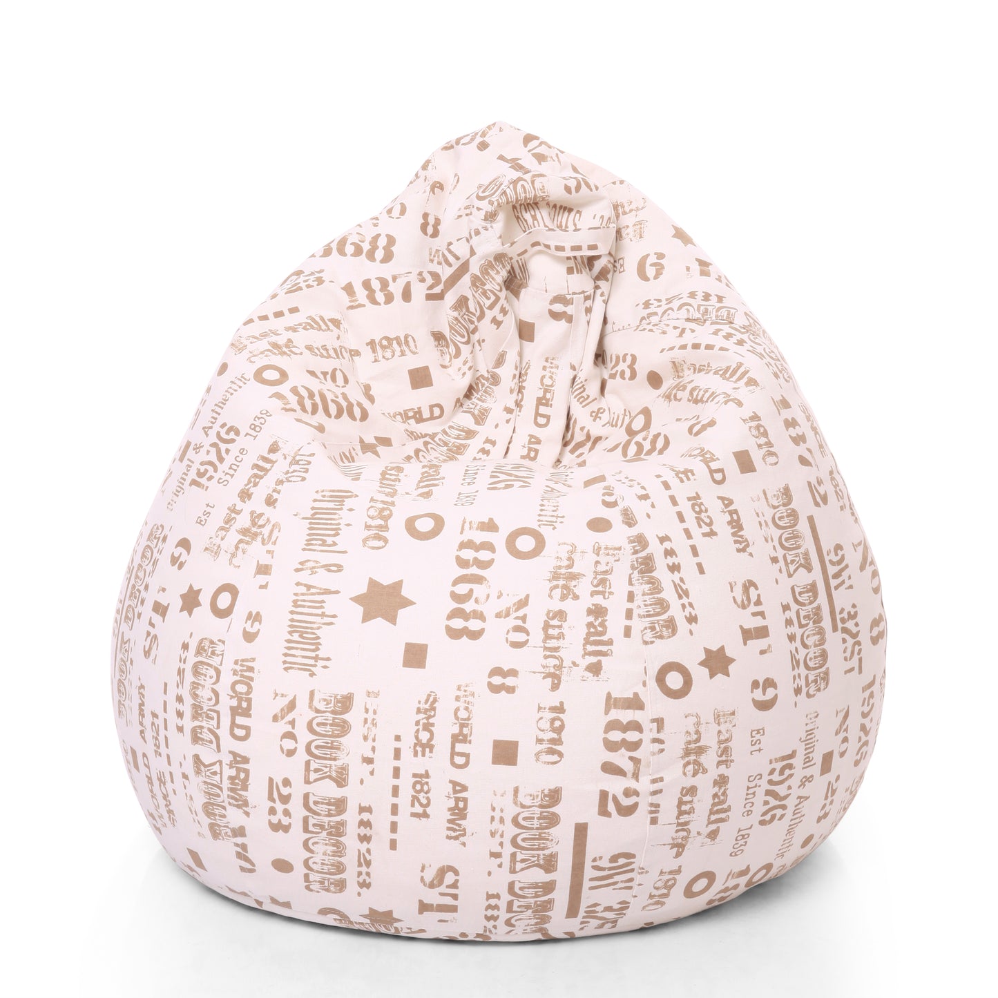 Style Homez Classic Premium Cotton Canvas Abstract Printed Bean Bag XL Size Filled with Beans Fillers