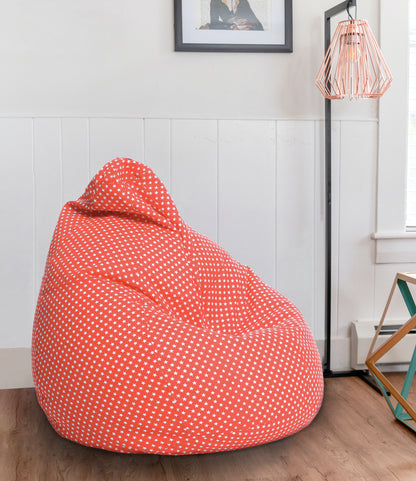 Style Homez Classic Premium Cotton Canvas Star Printed Bean Bag XL Size Filled with Beans Fillers