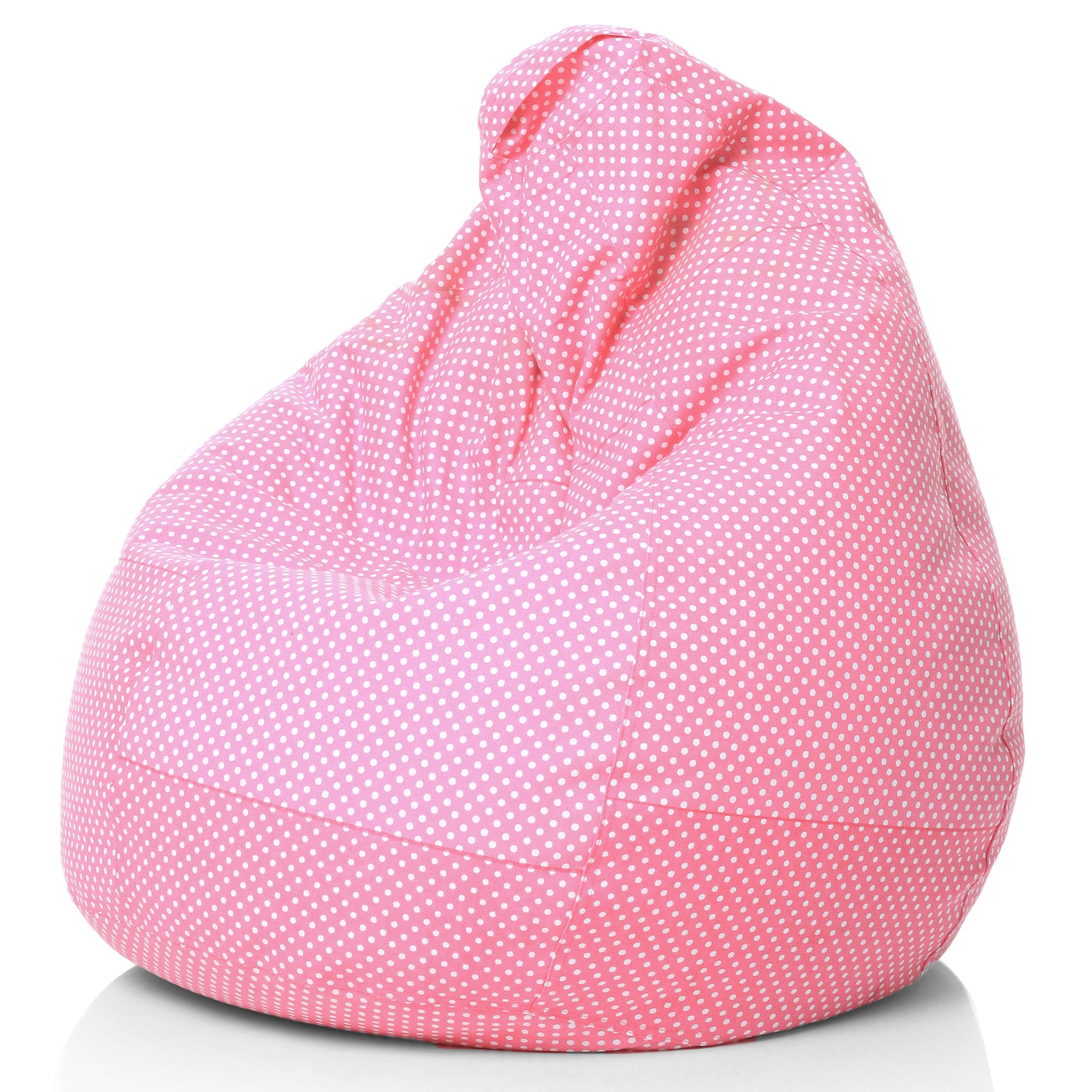 Style Homez Classic Premium Cotton Canvas Polka Dots Printed Bean Bag XL Size Filled with Beans Fillers