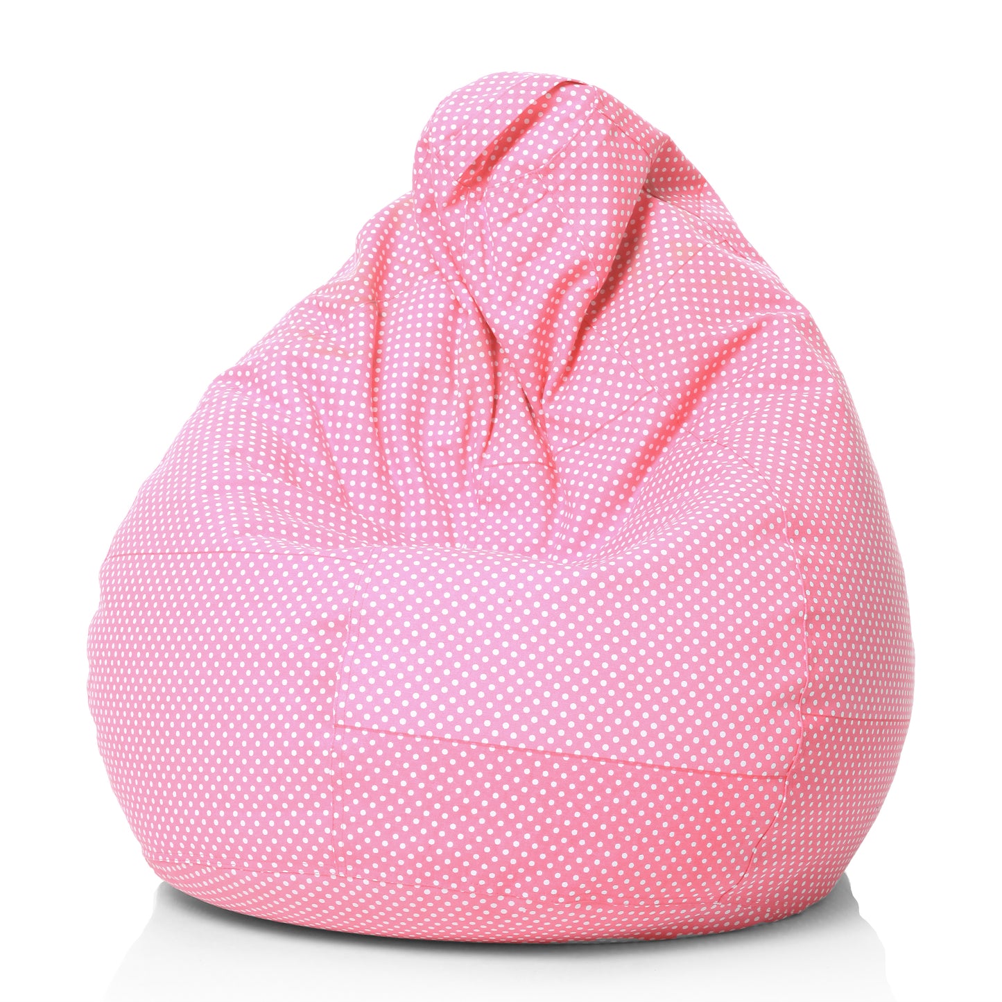 Style Homez Classic Premium Cotton Canvas Polka Dots Printed Bean Bag XL Size Filled with Beans Fillers