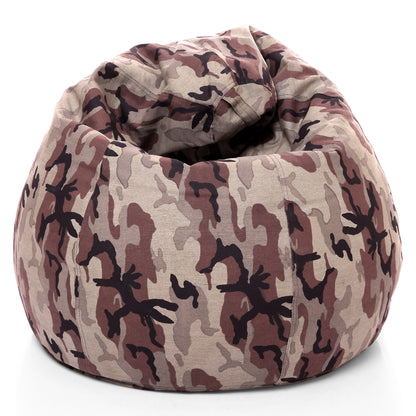 Style Homez Classic Premium Cotton Canvas Camouflage Printed Bean Bag XL Size Filled with Beans Fillers