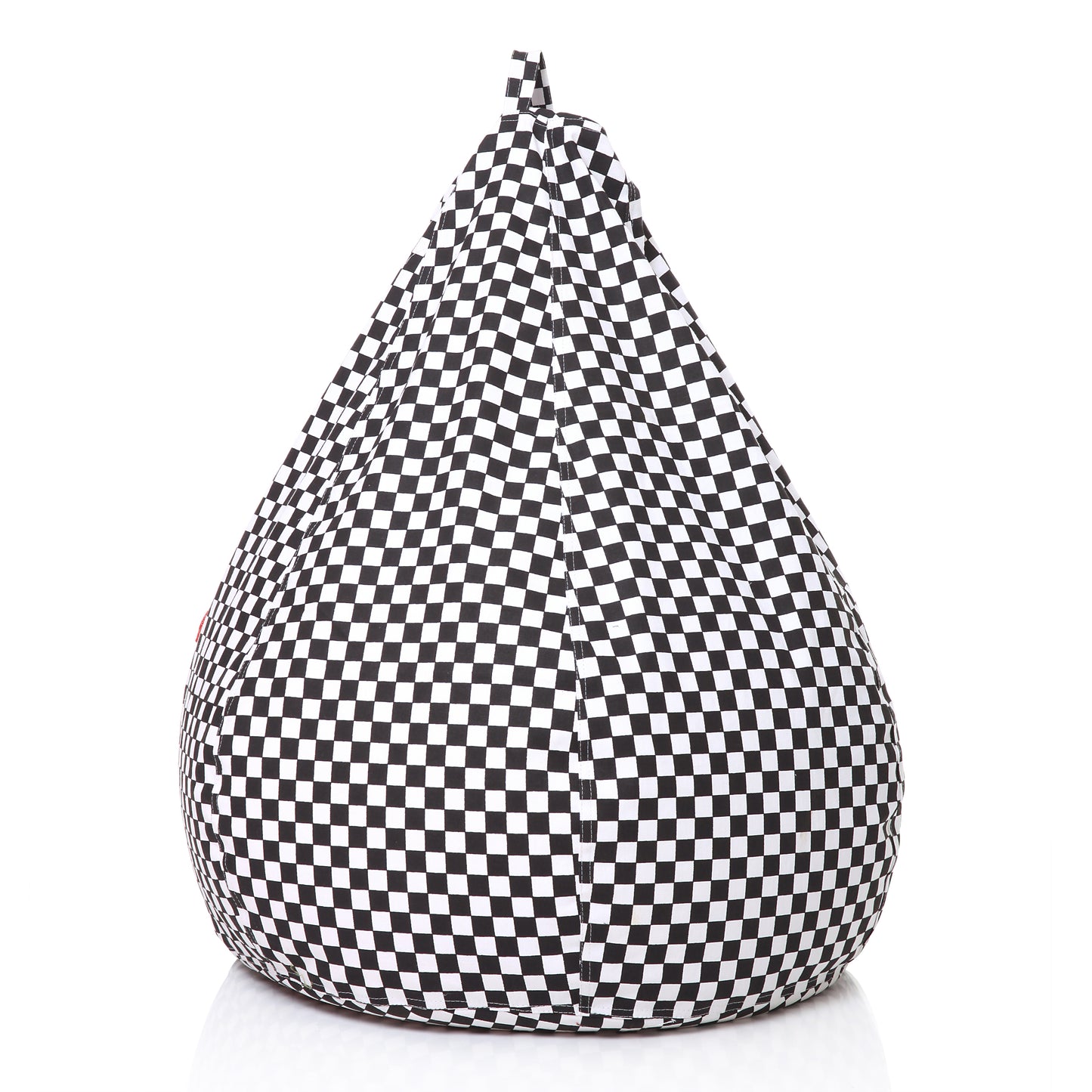 Style Homez Classic Premium Cotton Canvas Checkered Printed Bean Bag XL Size Filled with Beans Fillers