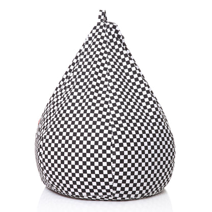 Style Homez Classic Premium Cotton Canvas Checkered Printed Bean Bag XL Size Filled with Beans Fillers