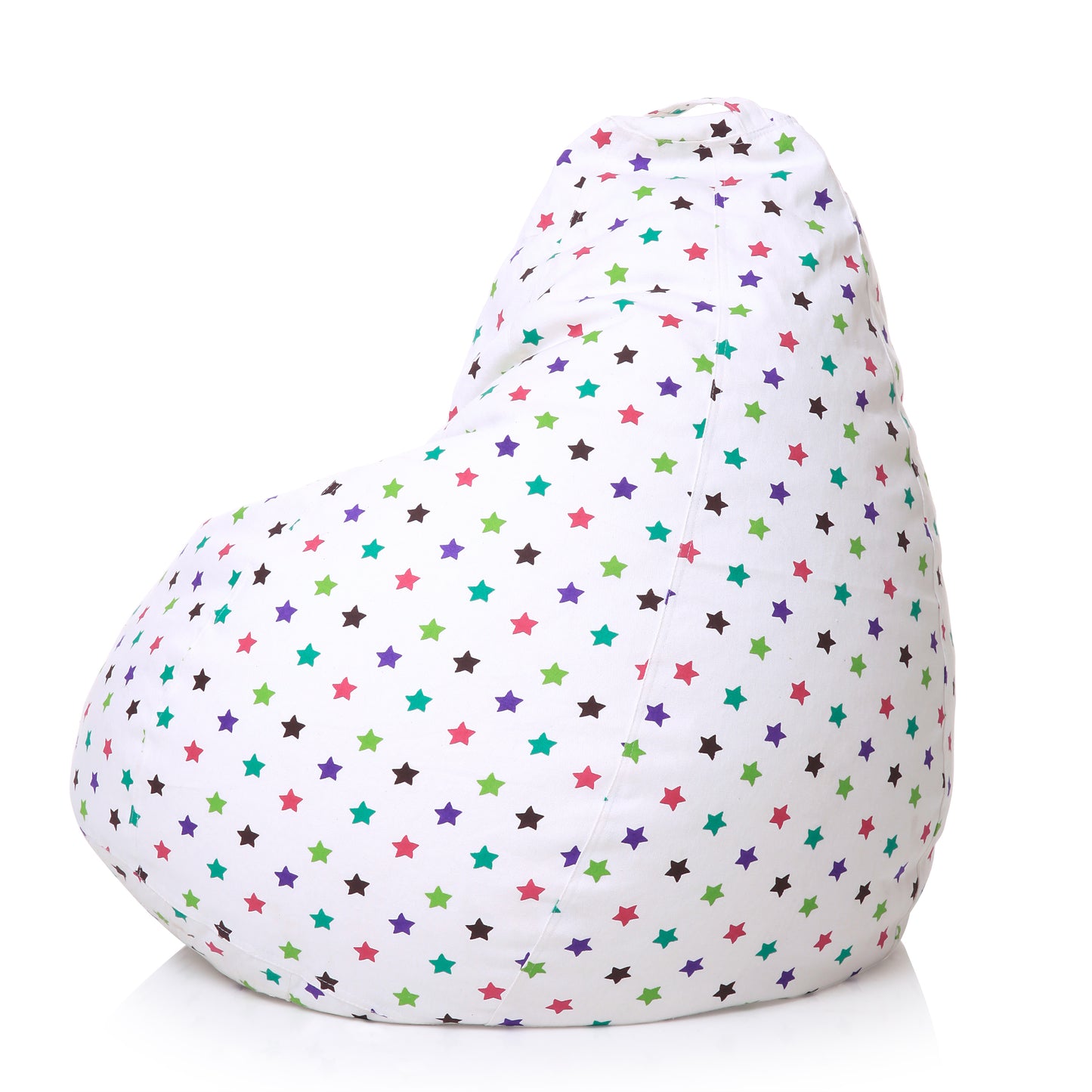 Style Homez Classic Premium Cotton Canvas Star Printed Bean Bag XL Size Filled with Beans Fillers