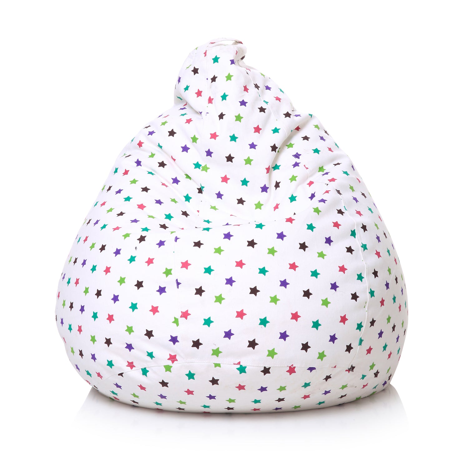 Style Homez Classic Premium Cotton Canvas Star Printed Bean Bag XL Size Filled with Beans Fillers