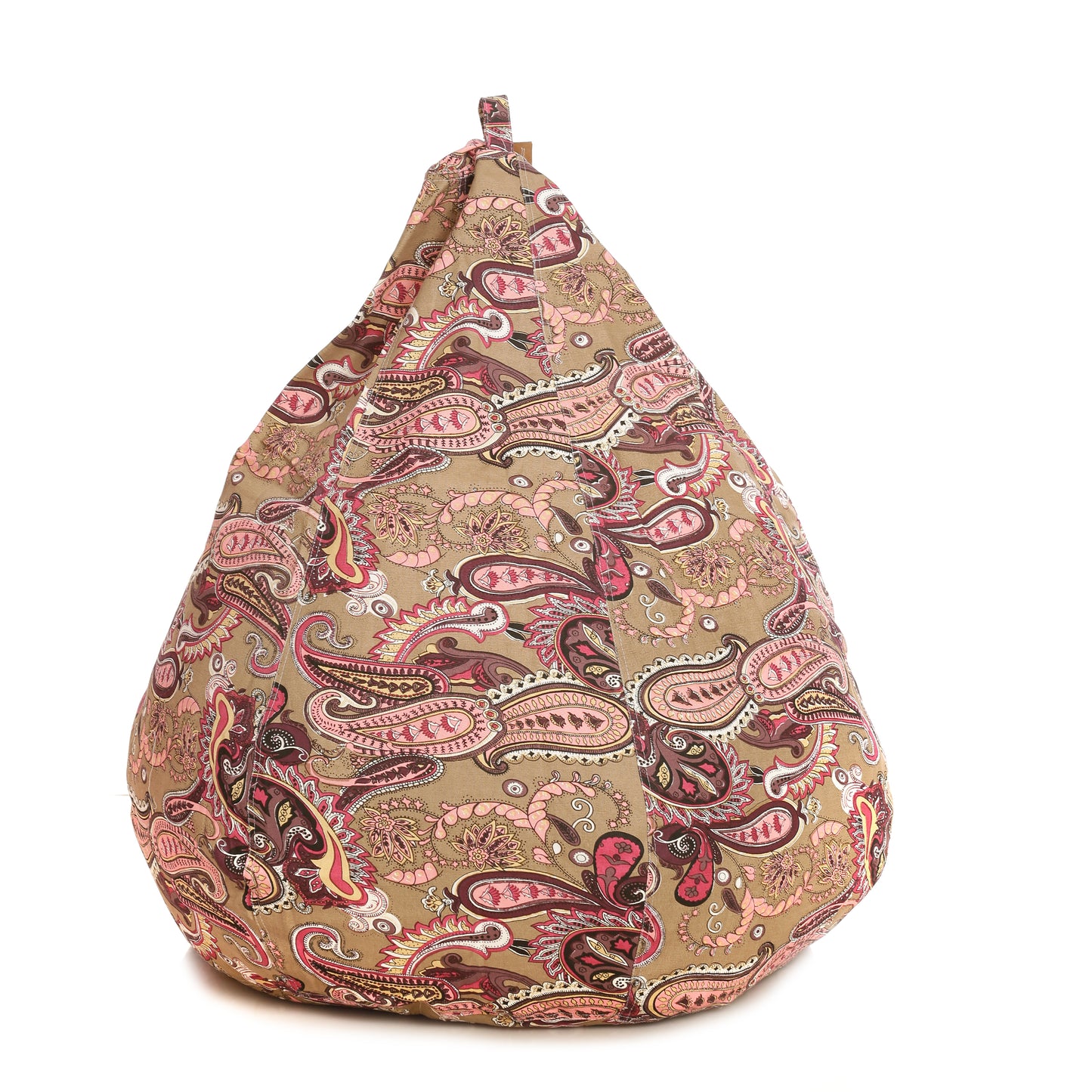 Style Homez Classic Premium Cotton Canvas Paisley Printed Bean Bag XL Size Filled with Beans Fillers
