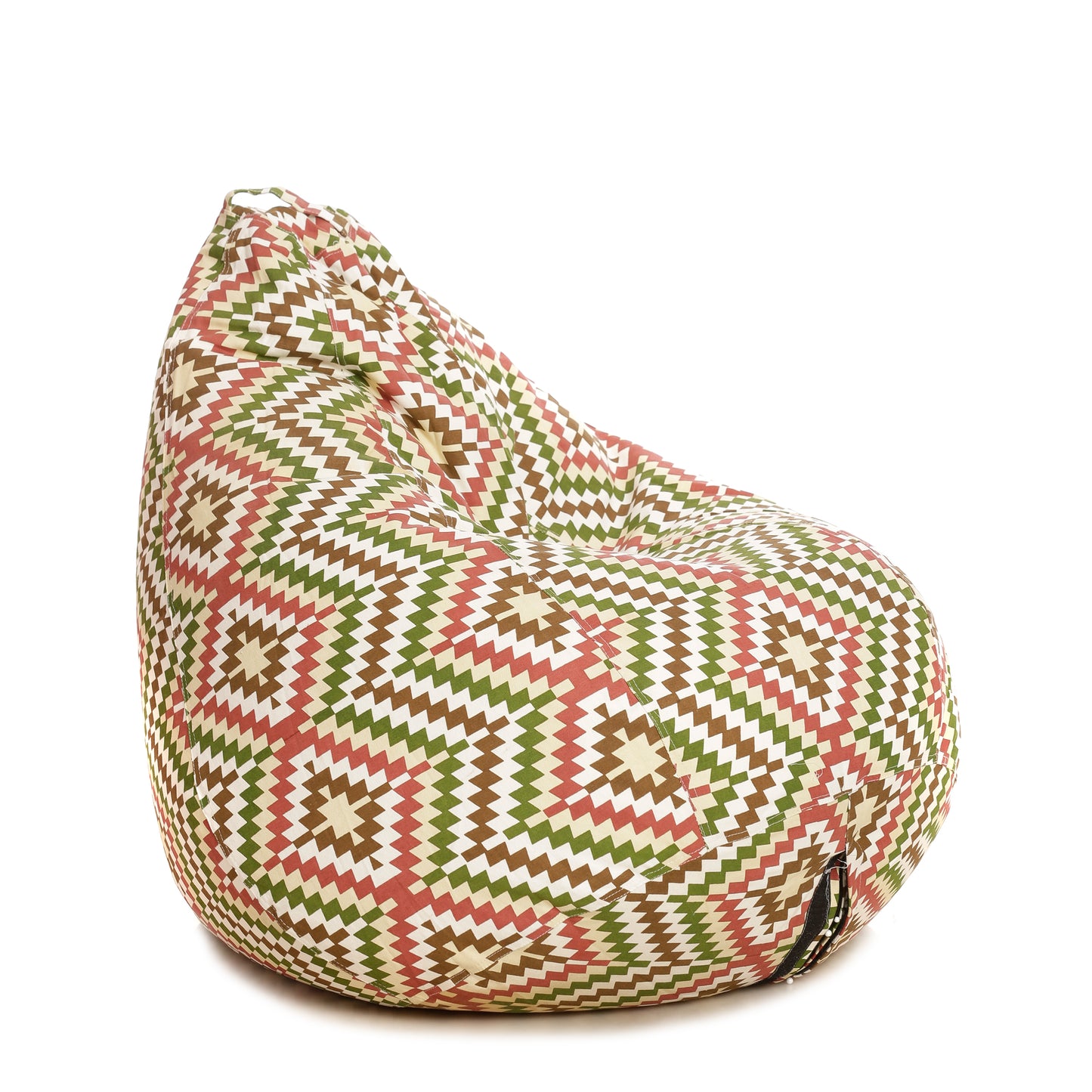 Style Homez Classic Premium Cotton Canvas IKAT Printed Bean Bag XL Size Filled with Beans Fillers