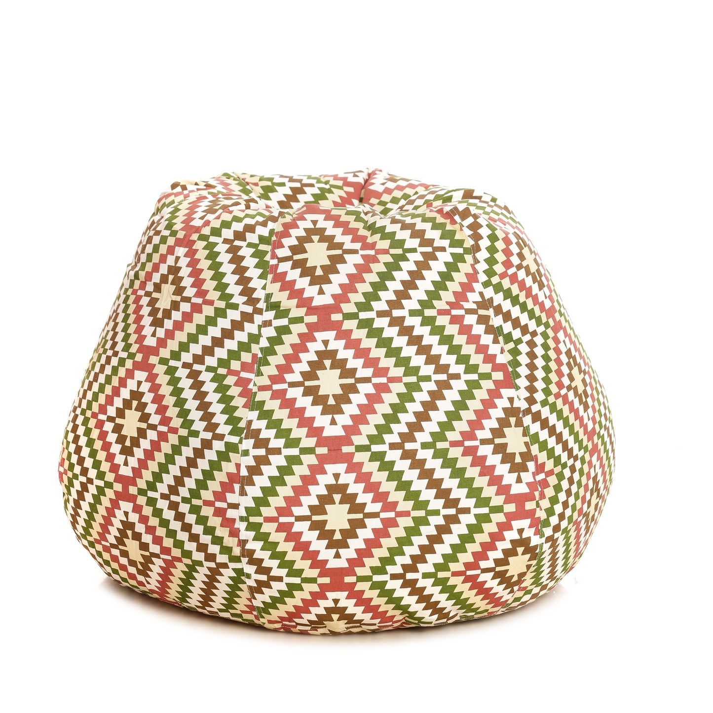 Style Homez Classic Premium Cotton Canvas IKAT Printed Bean Bag XL Size Filled with Beans Fillers