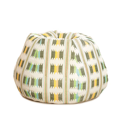 Style Homez Classic Premium Cotton Canvas IKAT Printed Bean Bag XL Size Filled with Beans Fillers