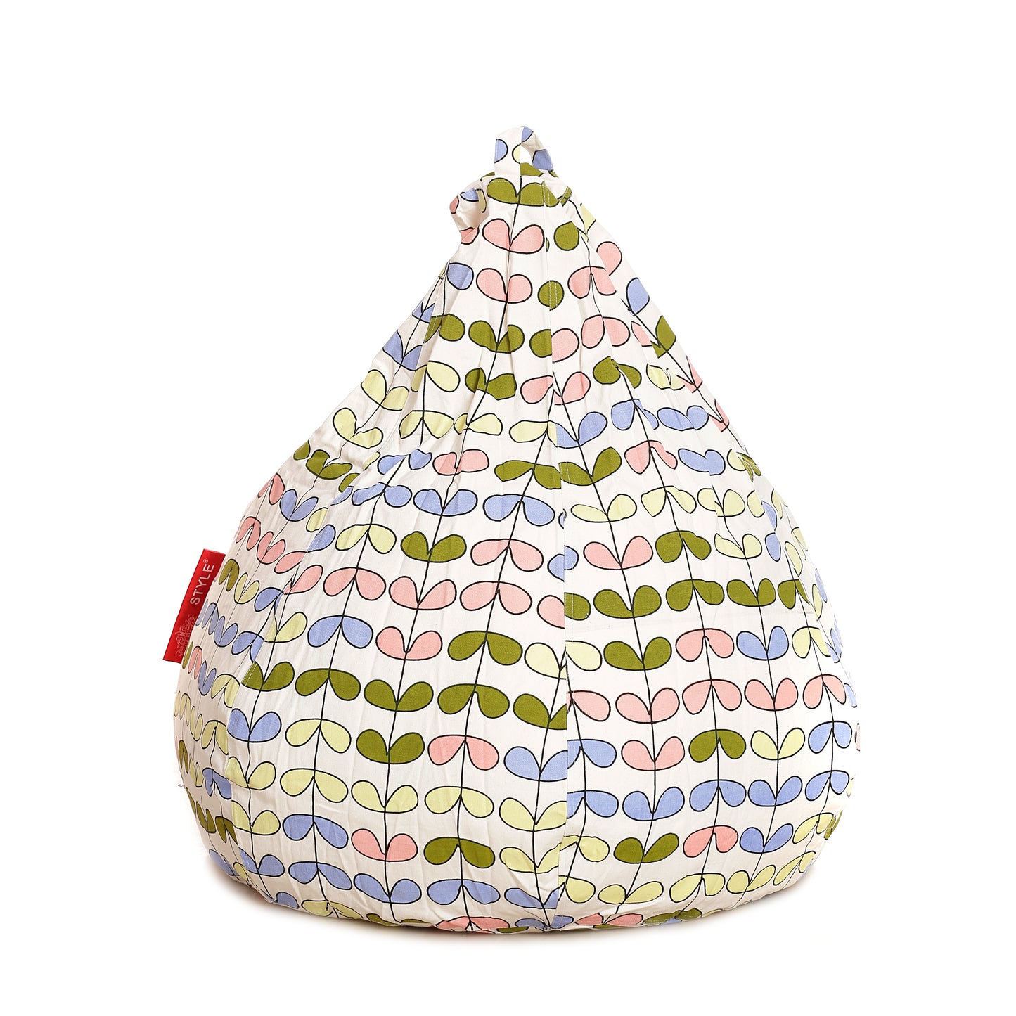 Style Homez Classic Premium Cotton Canvas Abstract Printed Bean Bag XL Size Filled with Beans Fillers