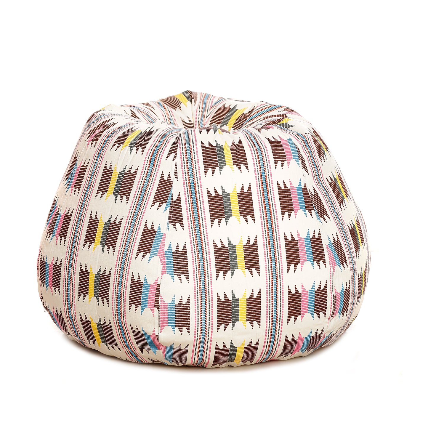 Style Homez Classic Premium Cotton Canvas IKAT Printed Bean Bag XL Size Filled with Beans Fillers