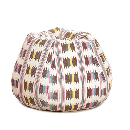 Style Homez Classic Premium Cotton Canvas IKAT Printed Bean Bag XL Size Filled with Beans Fillers