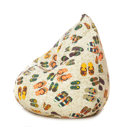Style Homez Classic Premium Cotton Canvas Abstract Printed Bean Bag XL Size Filled with Beans Fillersr