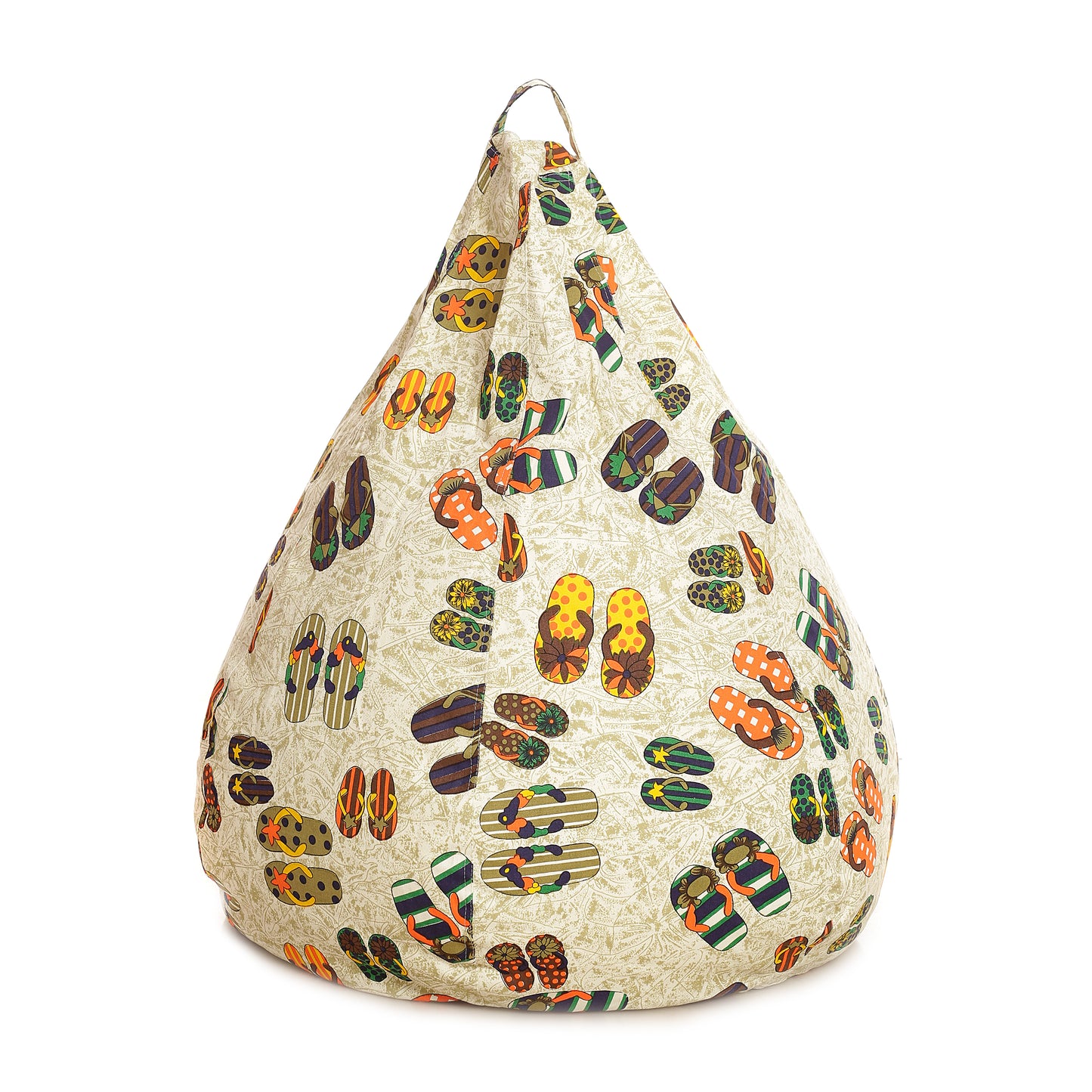 Style Homez Classic Premium Cotton Canvas Abstract Printed Bean Bag XL Size Filled with Beans Fillersr