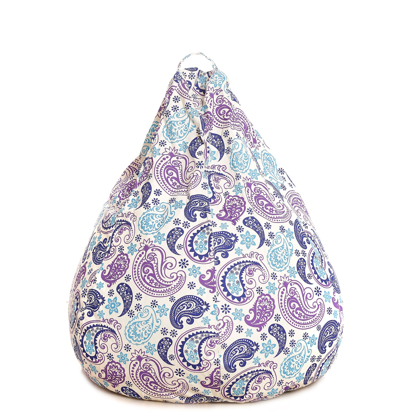Style Homez Classic Premium Cotton Canvas Paisley Printed Bean BagXL Size Filled with Beans Fillers