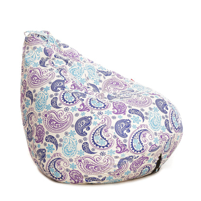 Style Homez Classic Premium Cotton Canvas Paisley Printed Bean BagXL Size Filled with Beans Fillers