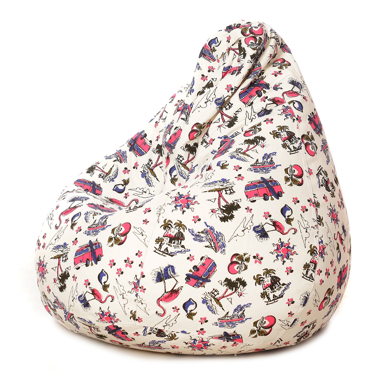 Style Homez Classic Premium Cotton Canvas Abstract Printed Bean Bag XL Size Filled with Beans Fillers