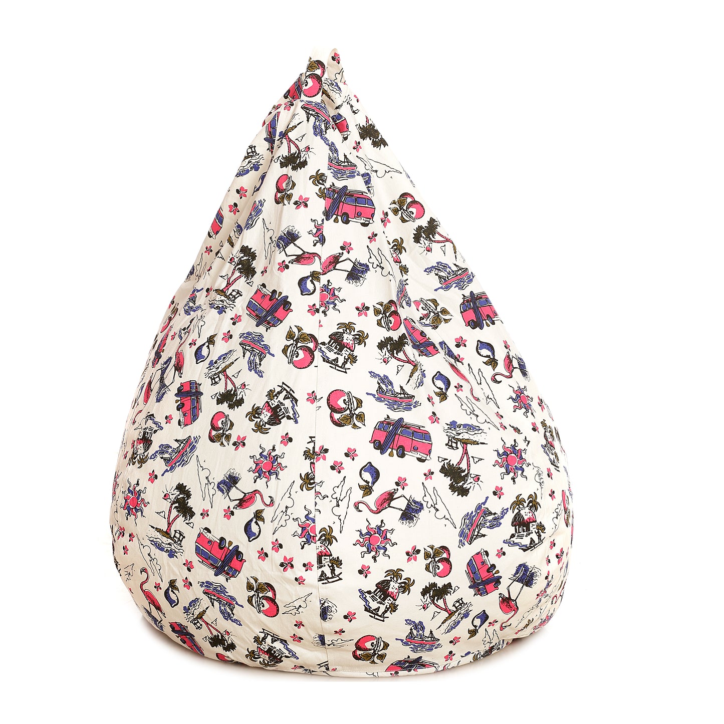 Style Homez Classic Premium Cotton Canvas Abstract Printed Bean Bag XL Size Filled with Beans Fillers