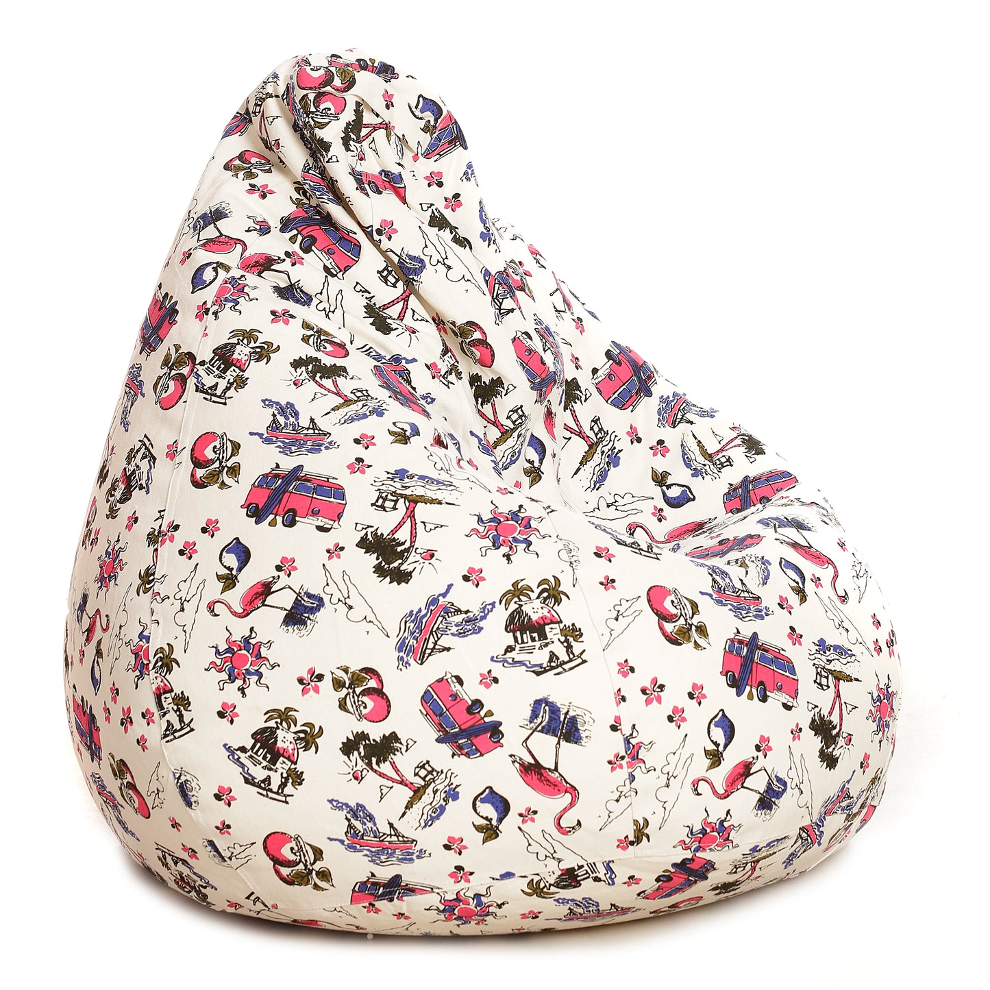 Style Homez Classic Premium Cotton Canvas Abstract Printed Bean Bag XL Size Filled with Beans Fillers