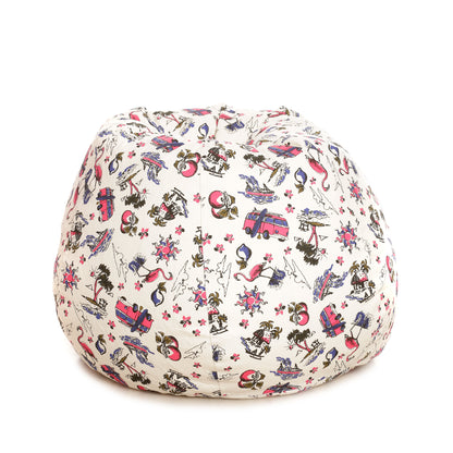 Style Homez Classic Premium Cotton Canvas Abstract Printed Bean Bag XL Size Filled with Beans Fillers