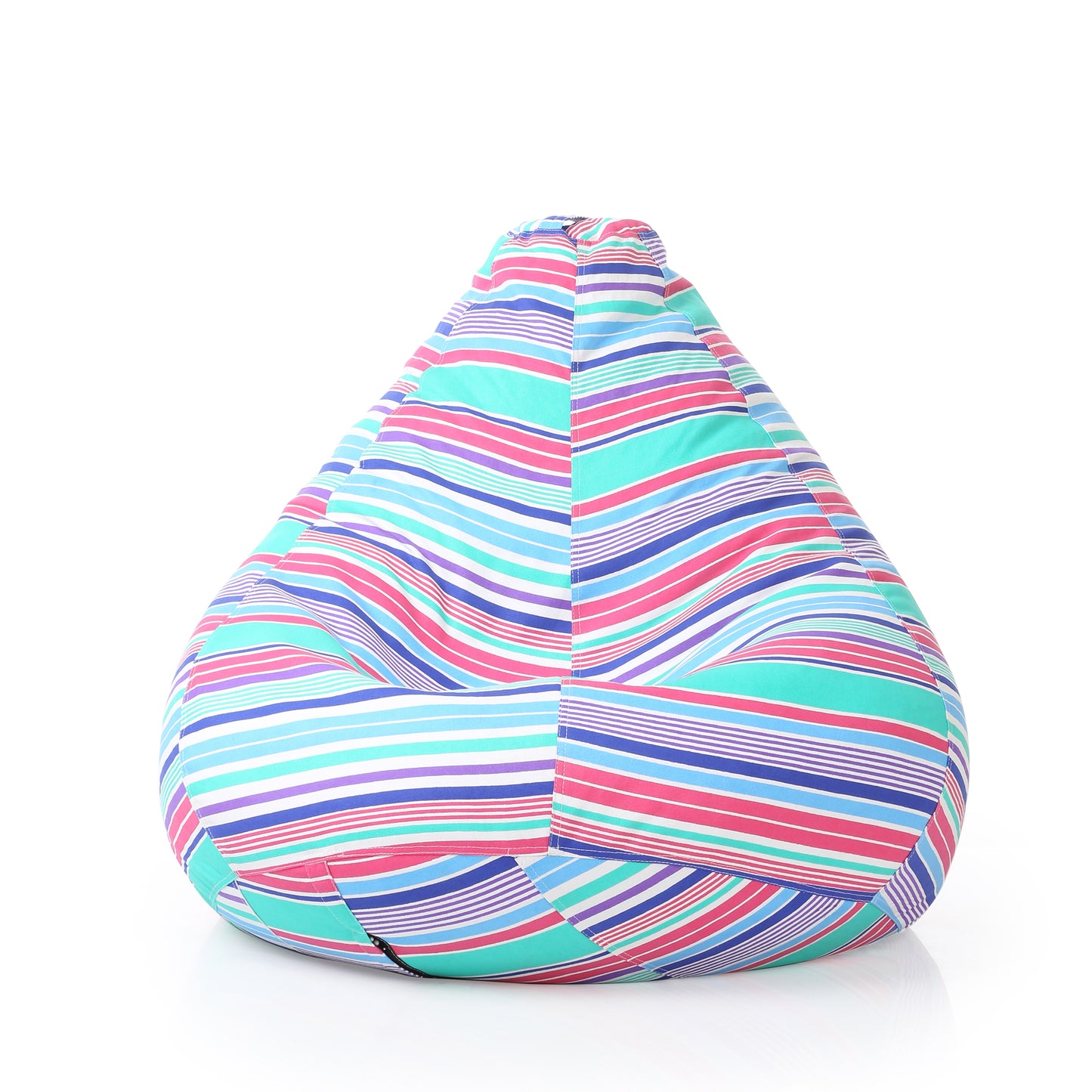 Style Homez Classic Cotton Canvas Stripes Printed Bean Bag XXL Size Filled with Beans Fillers