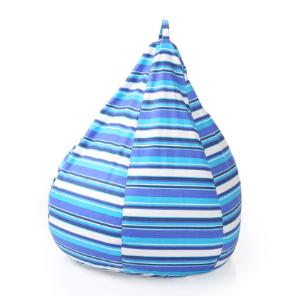 Style Homez Classic Cotton Canvas Stripes Printed Bean Bag XXL Size Filled with Beans Fillers