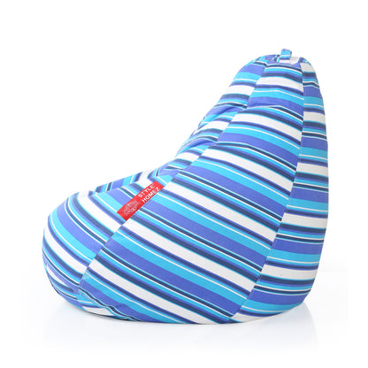 Style Homez Classic Cotton Canvas Stripes Printed Bean Bag XXL Size Filled with Beans Fillers