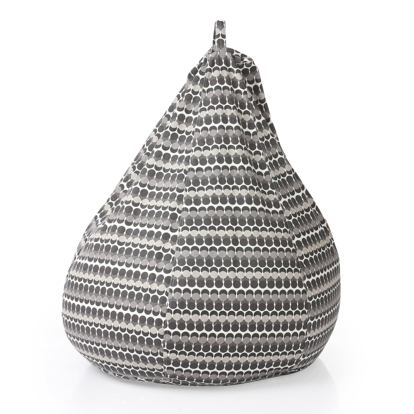 Style Homez Classic Cotton Canvas Polka Dots Printed Bean Bag XXL Size Filled with Beans Fillers