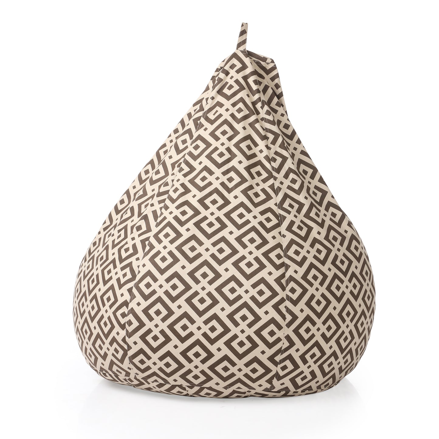 Style Homez Classic Cotton Canvas Geometric Printed Bean Bag XXL Size Filled with Beans Fillers