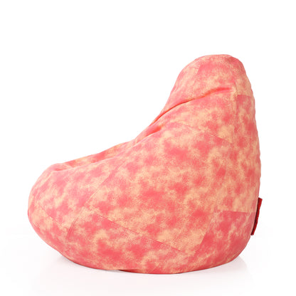 Style Homez Classic Cotton Canvas Abstract Printed Bean Bag XXL Size Filled with Beans Fillers