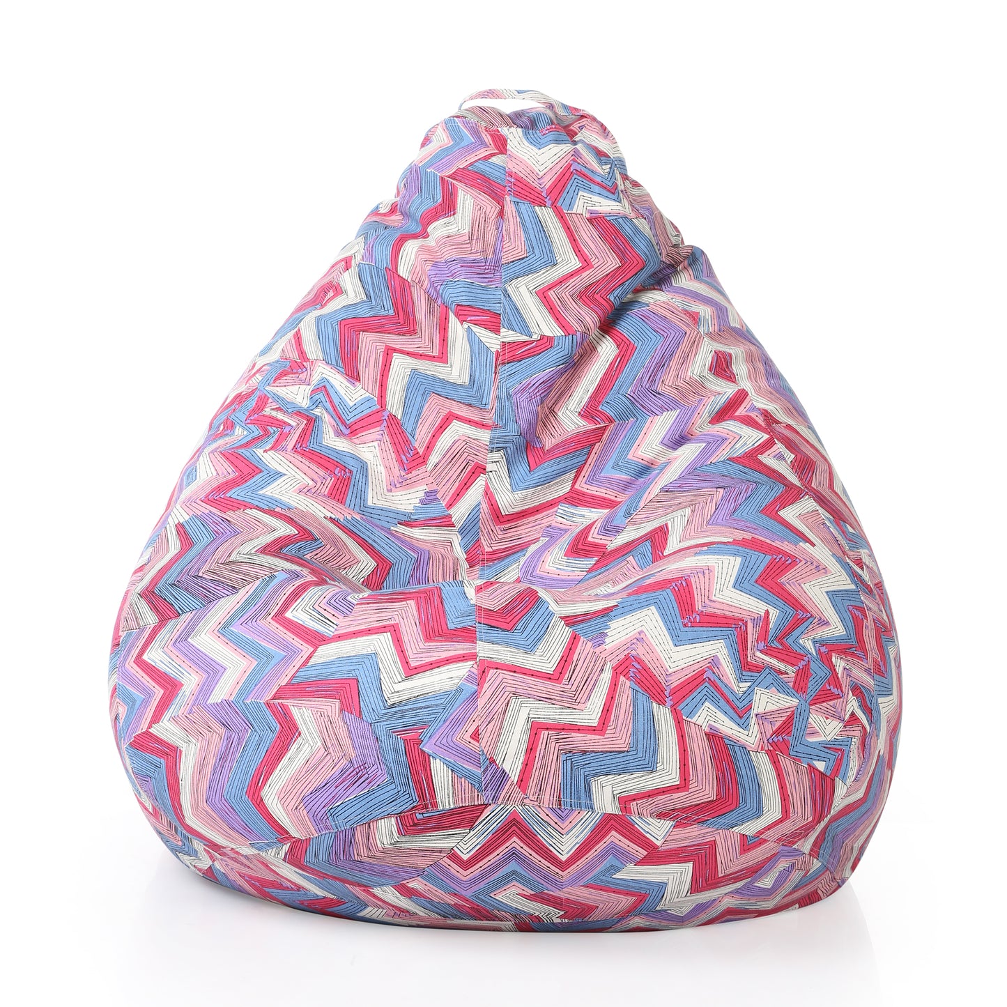 Style Homez Classic Cotton Canvas Geometric Printed Bean Bag XXL Size Filled with Beans Fillers