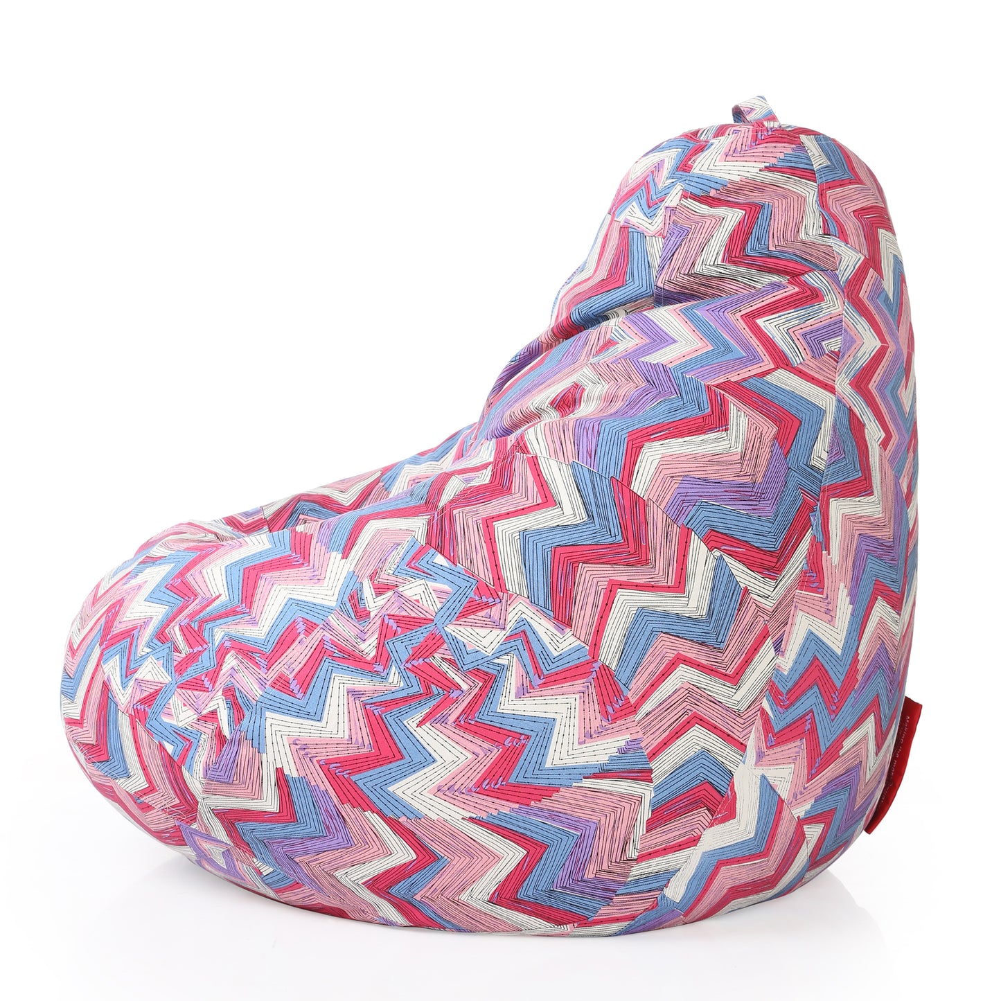 Style Homez Classic Cotton Canvas Geometric Printed Bean Bag XXL Size Filled with Beans Fillers