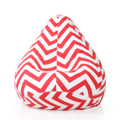 Style Homez Classic Cotton Canvas Stripes Printed Bean Bag XXL Size Filled with Beans Fillers