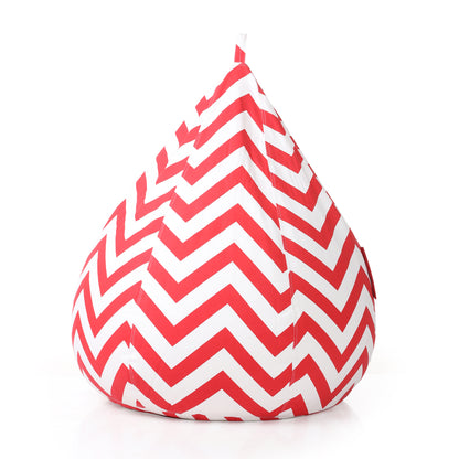 Style Homez Classic Cotton Canvas Stripes Printed Bean Bag XXL Size Filled with Beans Fillers