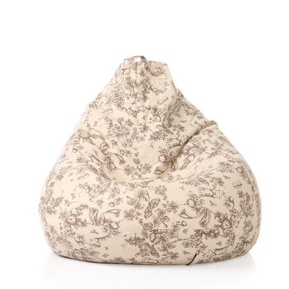 Style Homez Classic Cotton Canvas Abstract Printed Bean Bag XXL Size Filled with Beans Fillers