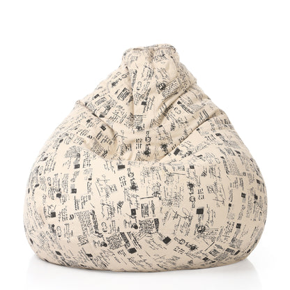 Style Homez Classic Cotton Canvas Abstract Printed Bean Bag XXL Size Filled with Beans Fillers