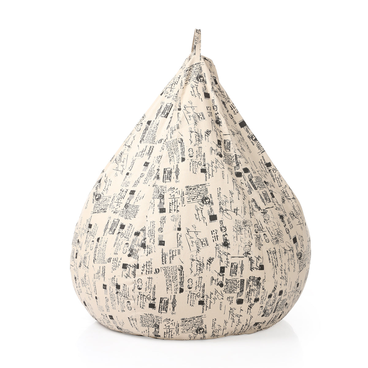 Style Homez Classic Cotton Canvas Abstract Printed Bean Bag XXL Size Filled with Beans Fillers
